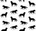 Vector seamless pattern of running dog silhouette Royalty Free Stock Photo