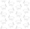 Vector seamless pattern of running hare Royalty Free Stock Photo