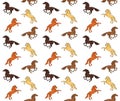 Vector seamless pattern of running horse