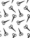 Vector Seamless Pattern Of Scissors Silhouette