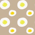 Vector seamless pattern scrambled eggs on grey Royalty Free Stock Photo