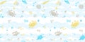 Vector seamless pattern with sea elements. Royalty Free Stock Photo