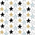 Vector seamless pattern with sea stars. Scandinavian motives. Baby print Royalty Free Stock Photo