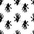 Vector seamless pattern of the silhouette of a human palm. A pattern of the silhouette of a human hand, a print with
