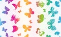 Vector seamless pattern with silhouettes of flying colorful butterflies Royalty Free Stock Photo