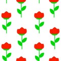 Vector seamless pattern with simple cute  flowers Royalty Free Stock Photo