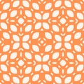 Vector seamless pattern. Simple orange and white geometric texture with mesh Royalty Free Stock Photo