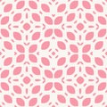 Vector seamless pattern. Simple pink and white geometric texture with petals Royalty Free Stock Photo