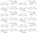 Vector seamless pattern of skate fish devil fish Royalty Free Stock Photo