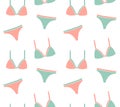 Vector seamless pattern of sketch female bikini