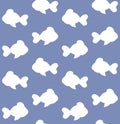 Vector seamless pattern of sketch fish silhouette Royalty Free Stock Photo