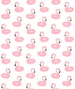 Vector seamless pattern of sketch flamingo ring