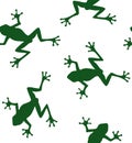 Vector seamless pattern of sketch frog