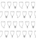 Vector seamless pattern of sketch menstrual cup