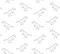 Vector seamless pattern of sketch tyrannosaur rex Royalty Free Stock Photo