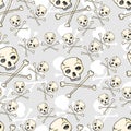 Seamless pattern of skulls and crossbones