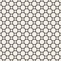 Vector seamless pattern with small circles and rings. Simple modern abstract background. Linear monochrome geometric texture. Royalty Free Stock Photo