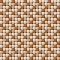 Vector seamless pattern of small smooth squares. Brown and beige ceramic tile mosaic. Royalty Free Stock Photo