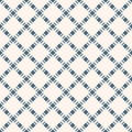 Vector seamless pattern with small squares, diamond grid. Blue and white color Royalty Free Stock Photo