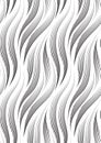 Vector seamless pattern of smooth lines drawn with a black pen or liner isolated on a white background.Texture for fabric or Royalty Free Stock Photo