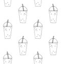 Vector seamless pattern of smoothie drink