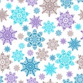 Vector seamless pattern with snowflakes