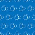 Vector seamless pattern soap wash bubbles. Abstract blue background Royalty Free Stock Photo
