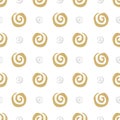 Vector seamless pattern spiral in doodle style. Hand drawing. Royalty Free Stock Photo
