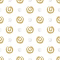 Vector seamless pattern spiral in doodle style. Hand drawing. Royalty Free Stock Photo