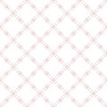 Vector seamless pattern with squares, diamond grid. Light pink and white color Royalty Free Stock Photo