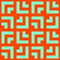 Vector seamless pattern with squares, grid. Bright orange and turquoise color Royalty Free Stock Photo
