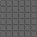 Vector seamless pattern of striped squares with filled triangles at the corners.