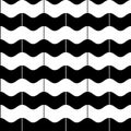 Vector seamless pattern. Stylish texture with wavy dotted stripes.