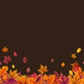 Vector seamless pattern with stylized autumn leaves.