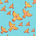 Vector seamless pattern with stylized birds.