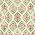 Vector seamless pattern. Symmetric ornamental petals pattern