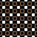 Vector seamless pattern texture background with geometric shapes, colored in black, brown, yellow, white colors Royalty Free Stock Photo