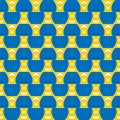 Vector seamless pattern texture background with geometric shapes, colored in blue, yellow, white colors Royalty Free Stock Photo