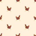 Vector seamless pattern with texture images of chickens Royalty Free Stock Photo