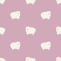 Vector seamless pattern with texture images of sheep