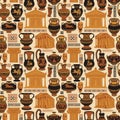 seamless pattern on the theme of Ancient Greece Royalty Free Stock Photo