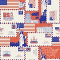 Vector seamless pattern on the theme of USA Royalty Free Stock Photo