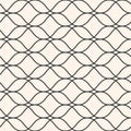 Vector seamless pattern, thin wavy lines, subtle mesh texture Royalty Free Stock Photo