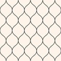 Vector seamless pattern, thin wavy lines. Vertical mesh texture Royalty Free Stock Photo