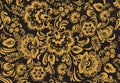 Vector seamless pattern in traditional russian Khokhloma style Royalty Free Stock Photo