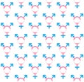 Vector seamless pattern of transsexual flag symbol