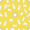 Vector pattern Travel Summer Sun Protect Sunscreen