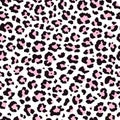Vector seamless pattern of trendy pink leopard skin print