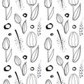 Vector seamless pattern with tulips