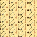 Vector seamless pattern with turkish musical instruments